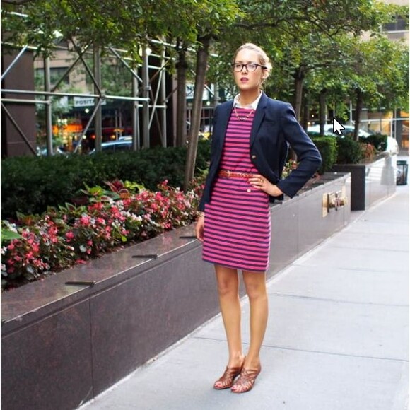 Lilly Pulitzer XL Knit Dress Pink Blue Stripes Gold Logo Buttons Preppy - Picture 1 of 10